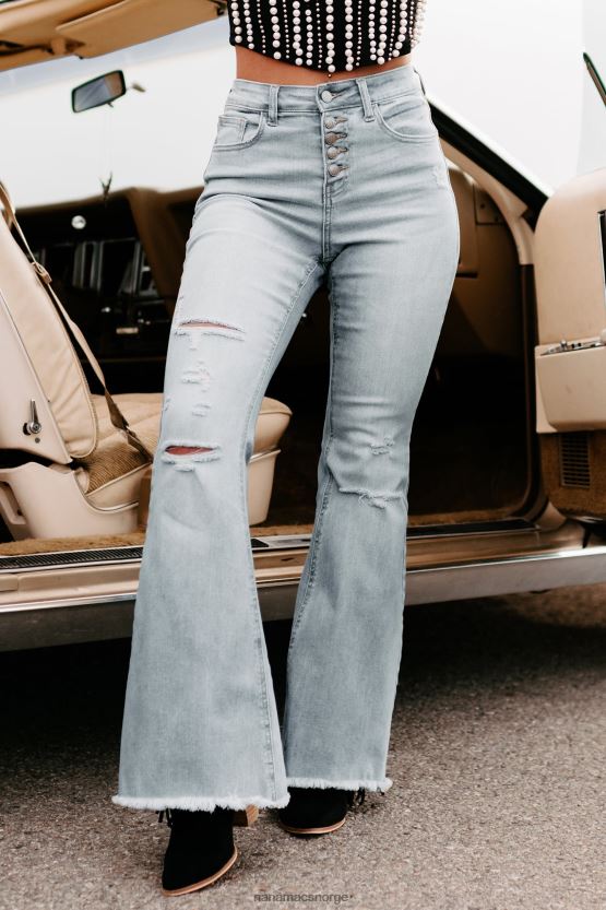 medium denim NanaMacs logan høyhøyde jeans med knapper og fluer 402NJ03389