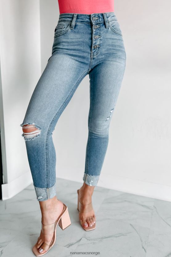 middels lys NanaMacs inntil videre mid rise button fly kancan jeans 402NJ03432