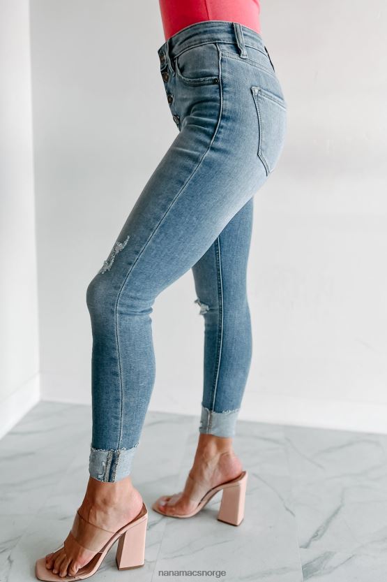 middels lys NanaMacs inntil videre mid rise button fly kancan jeans 402NJ03432