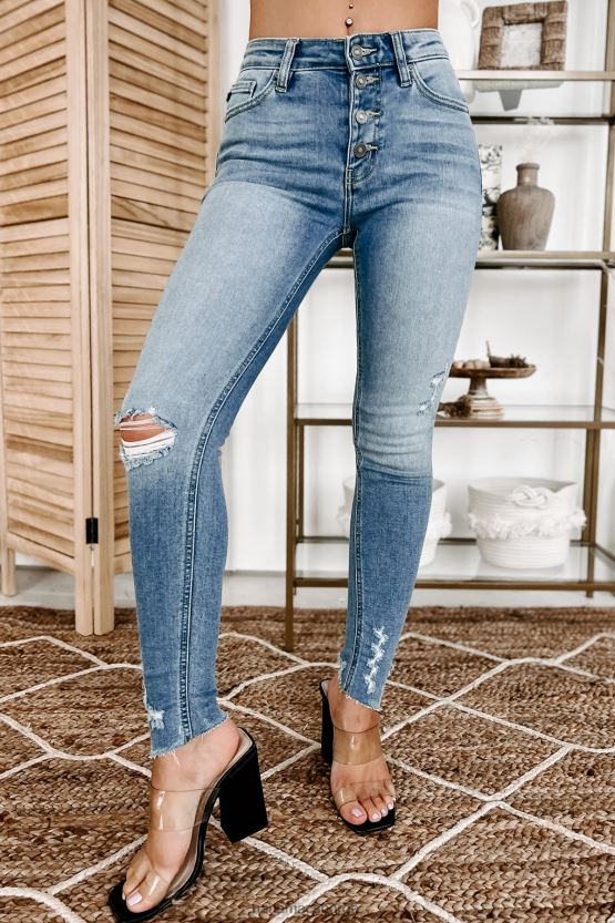 middels lys NanaMacs inntil videre mid rise button fly kancan jeans 402NJ03432