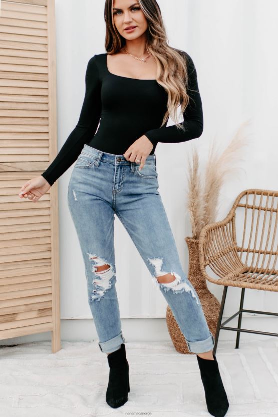 middels lys NanaMacs ropte sniktitt mellomhøye distressed tomboy jeans 402NJ03502