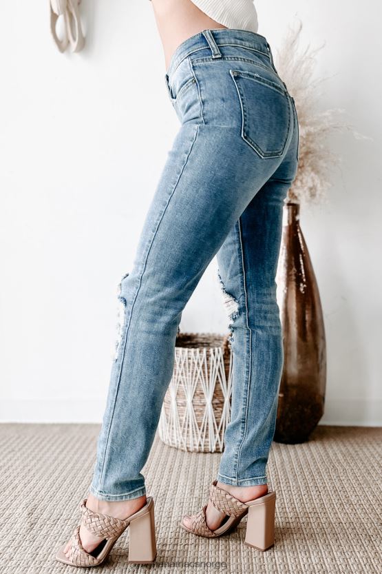 middels lys NanaMacs ropte sniktitt mellomhøye distressed tomboy jeans 402NJ03502