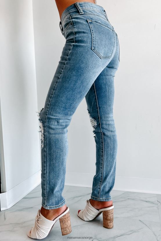 middels lys NanaMacs ropte sniktitt mellomhøye distressed tomboy jeans 402NJ03502