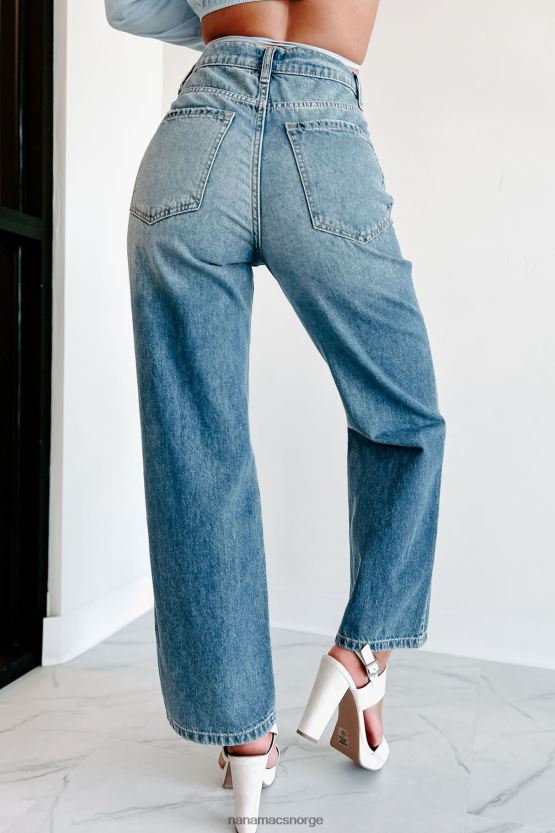 middels lys NanaMacs yana high rise distressed jeans med brede ben 402NJ03481