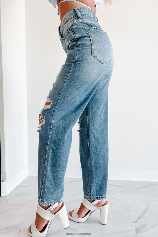 middels lys NanaMacs yana high rise distressed jeans med brede ben 402NJ03481