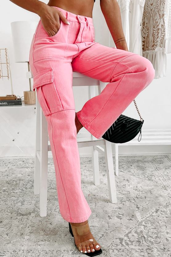 rosa NanaMacs enkle sannheter høy midje cargo jeans 402NJ03130