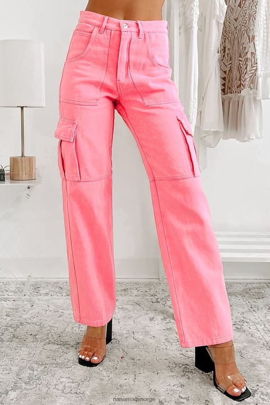 rosa NanaMacs enkle sannheter høy midje cargo jeans 402NJ03130