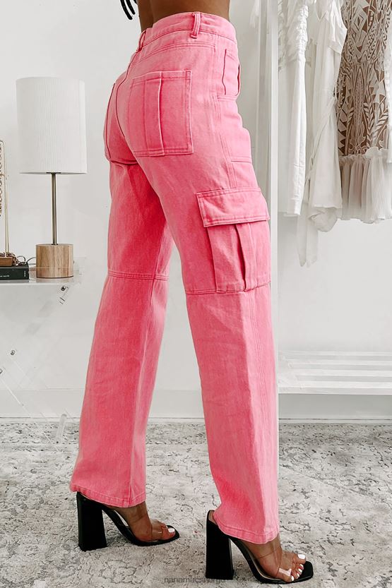 rosa NanaMacs enkle sannheter høy midje cargo jeans 402NJ03130