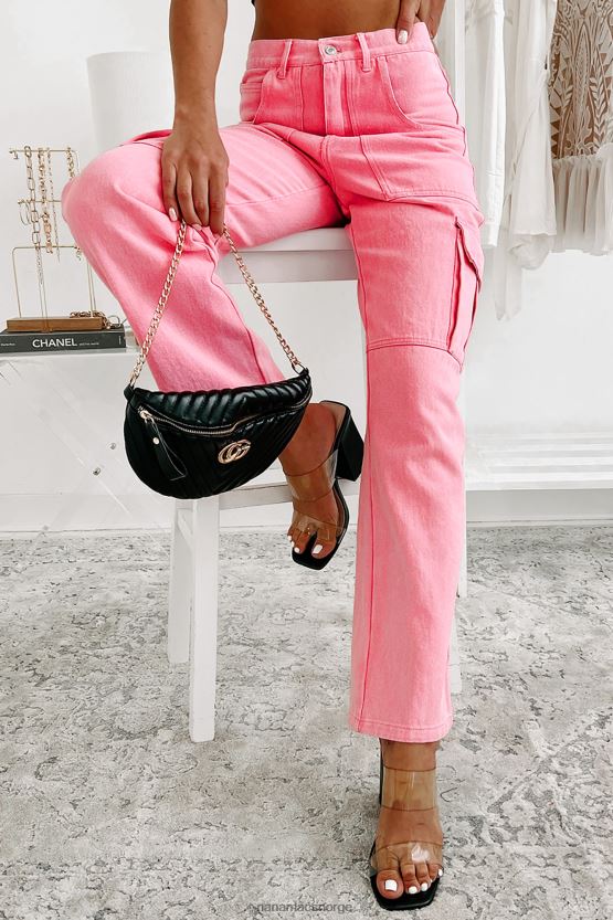 rosa NanaMacs enkle sannheter høy midje cargo jeans 402NJ03130