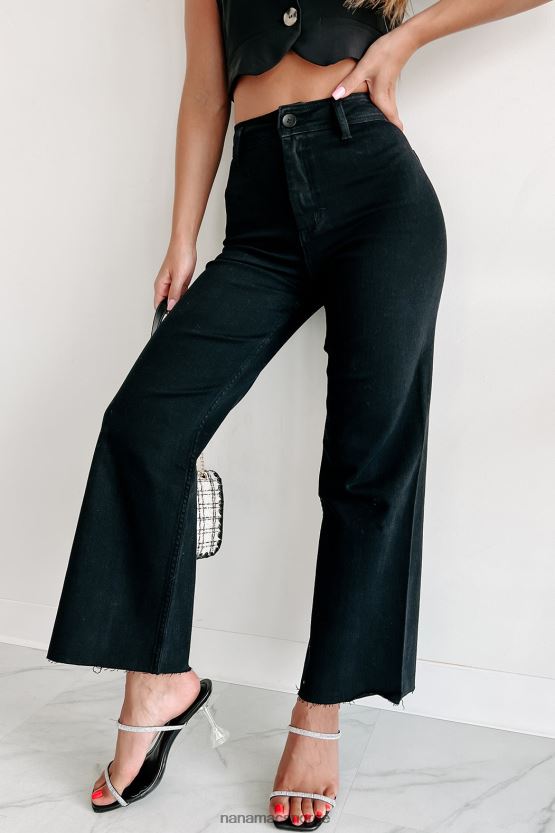 svart NanaMacs forblir ekte wide leg jeans 402NJ03375