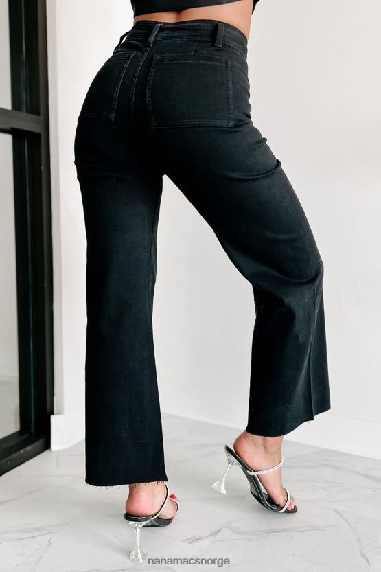 svart NanaMacs forblir ekte wide leg jeans 402NJ03375