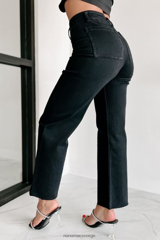 svart NanaMacs forblir ekte wide leg jeans 402NJ03375