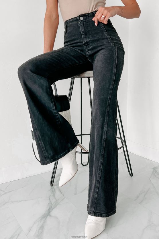 svart NanaMacs hold hesten din med høy midje flare jeans 402NJ03430