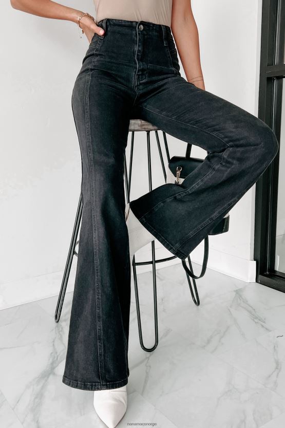 svart NanaMacs hold hesten din med høy midje flare jeans 402NJ03430