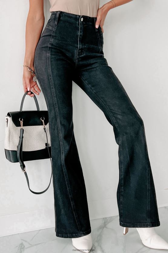 svart NanaMacs hold hesten din med høy midje flare jeans 402NJ03430