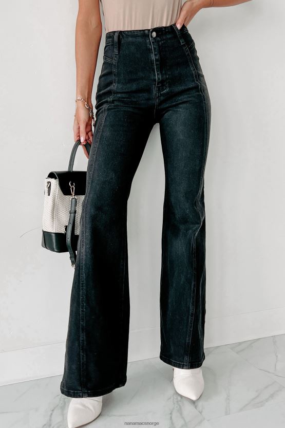 svart NanaMacs hold hesten din med høy midje flare jeans 402NJ03430