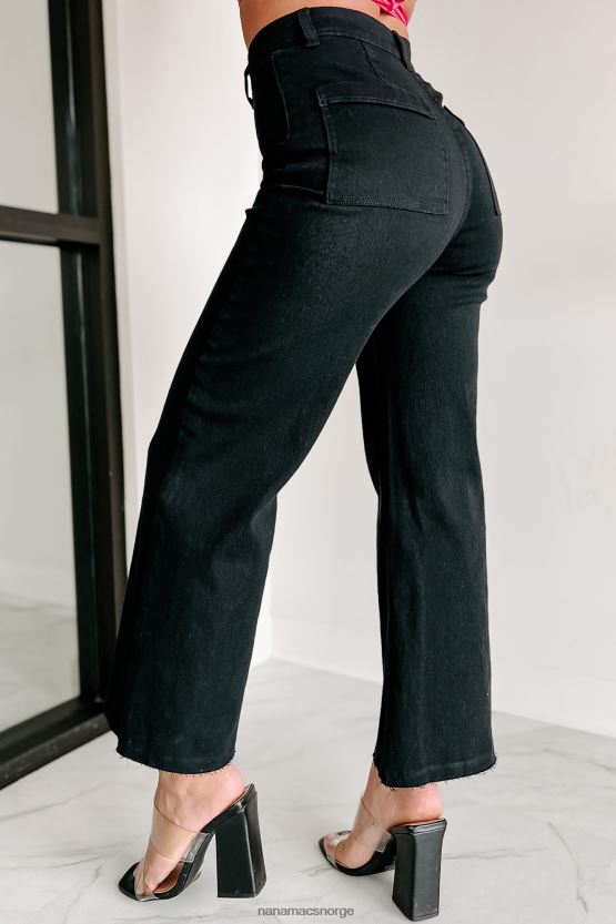 svart NanaMacs i henhold til planen høye jeans med brede ben 402NJ03382