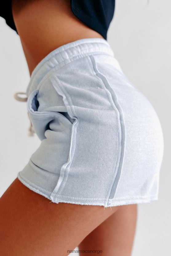 arktisk blå NanaMacs len deg tilbake slapp av loungeshorts med snøring i midjen 402NJ02835