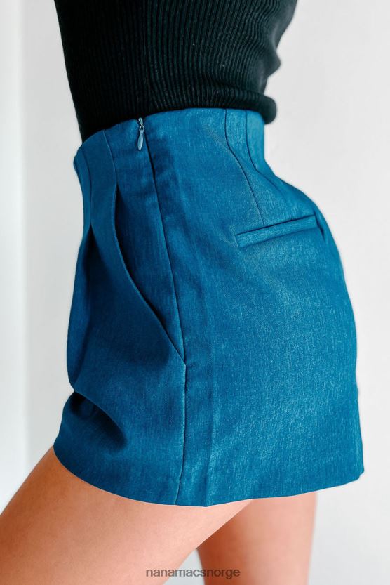 blå NanaMacs aldri vandre plissert shorts 402NJ02779