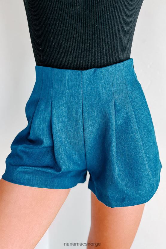 blå NanaMacs aldri vandre plissert shorts 402NJ02779