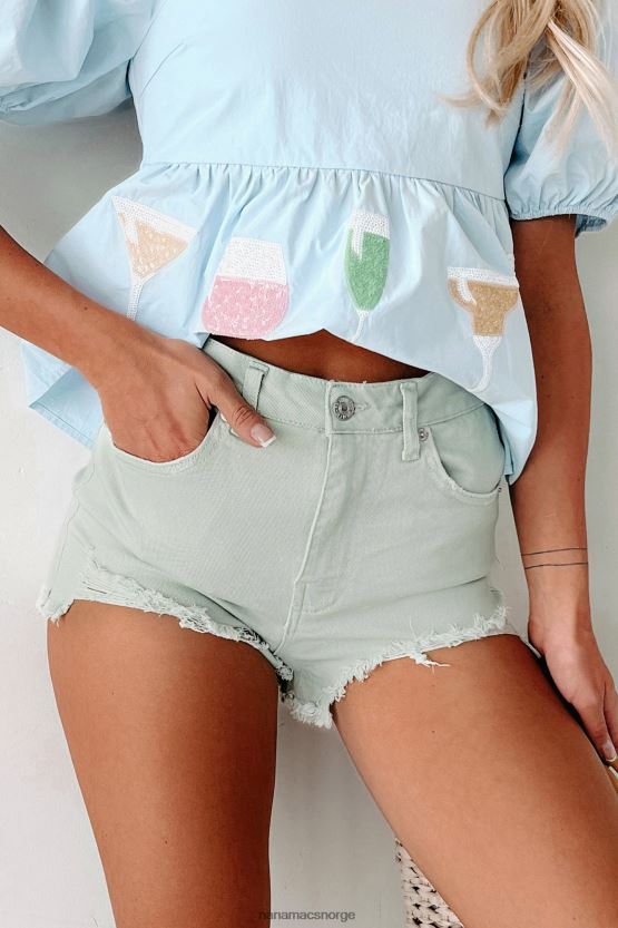 blad NanaMacs enestående distressed high-rise shorts 402NJ02930