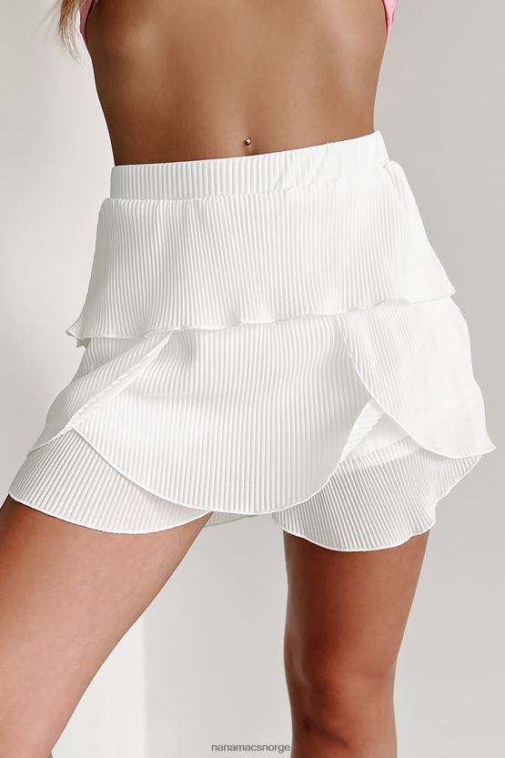 elfenbein NanaMacs trollbindende søte, lagdelte, kamskjellerte shorts 402NJ02733