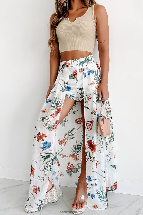 hvit/multi NanaMacs feirer våre forskjeller floral maxi shorts 402NJ02727