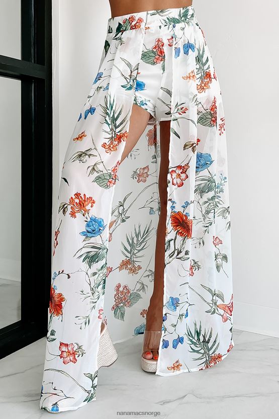 hvit/multi NanaMacs feirer våre forskjeller floral maxi shorts 402NJ02727