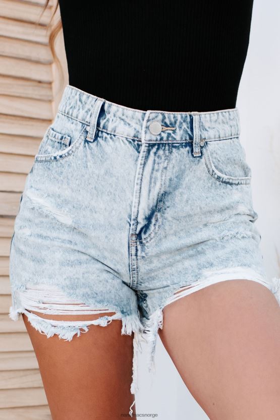 lyse blå NanaMacs den søteste grunnen høyhus distressed acid wash shorts 402NJ02837