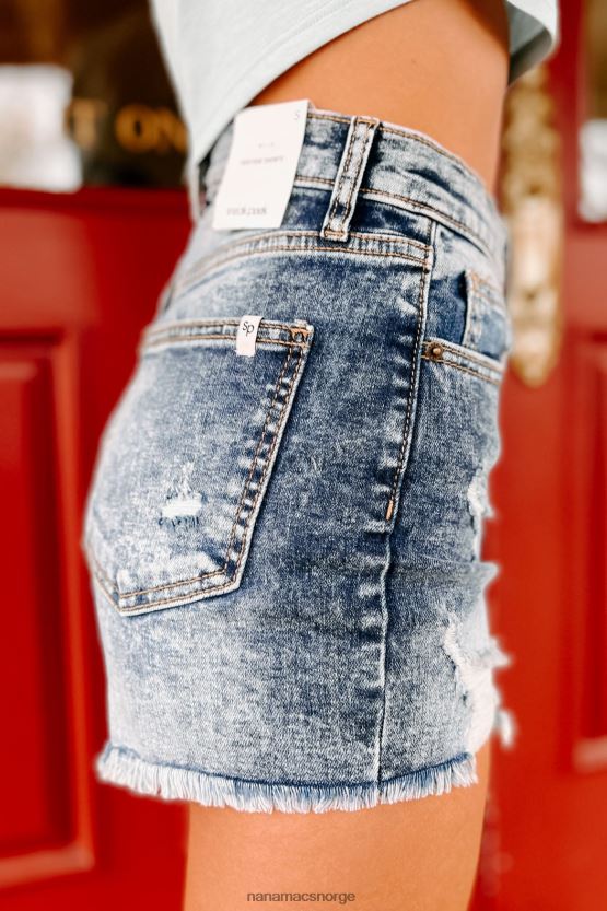middels mørk NanaMacs kinley high rise sneak peek distressed shorts 402NJ02891