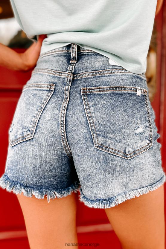 middels mørk NanaMacs kinley high rise sneak peek distressed shorts 402NJ02891