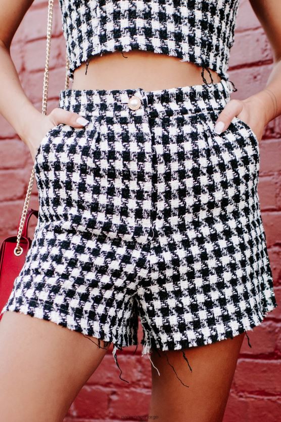svart NanaMacs full på chicness houndstooth shorts 402NJ01648