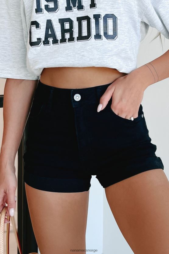 svart NanaMacs på meg som hele tiden non-distressed cuffed rewash shorts 402NJ02851