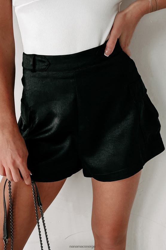 svart NanaMacs positive følelser sateng cargo shorts 402NJ02789