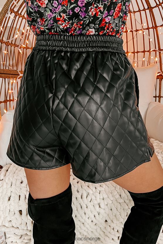 svart NanaMacs shorts i imitert skinn av høyere klasse 402NJ02987