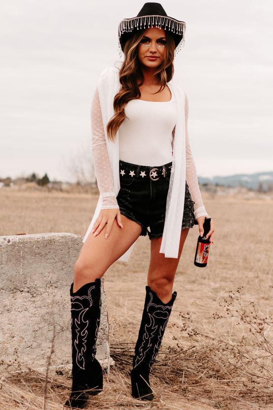 svart NanaMacs vis runner side snøre opp distressed shorts 402NJ02784