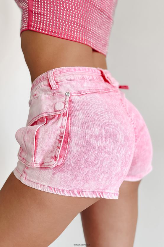 vasket rosa NanaMacs hold det enkelt mellomhøye cargo-shorts 402NJ02736