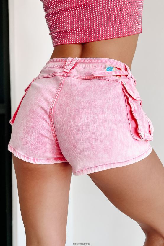vasket rosa NanaMacs hold det enkelt mellomhøye cargo-shorts 402NJ02736