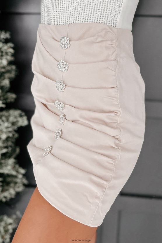 ecru NanaMacs hei kjære rynket miniskjørt 402NJ03222