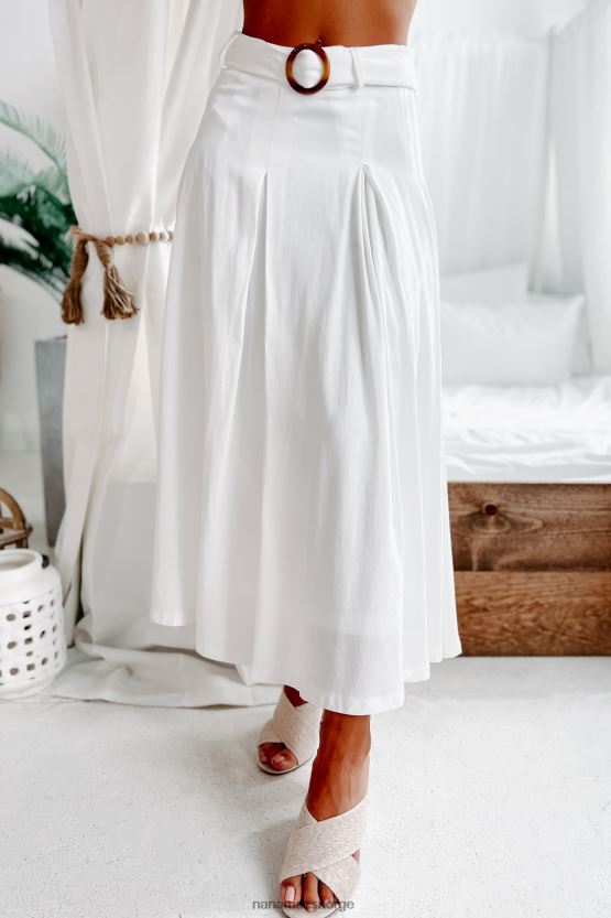 elfenbein NanaMacs beskjeden tankesett belte midiskjørt 402NJ03264