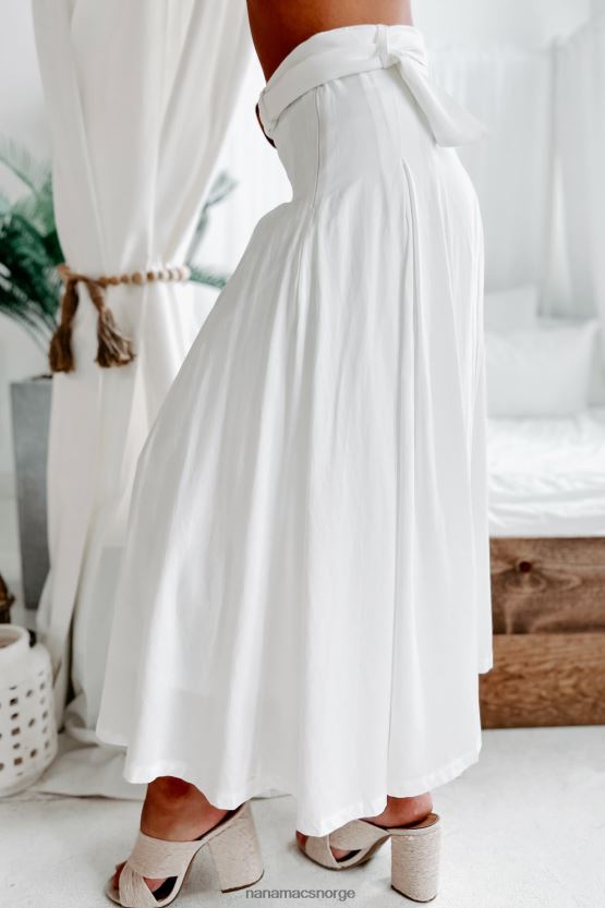 elfenbein NanaMacs beskjeden tankesett belte midiskjørt 402NJ03264