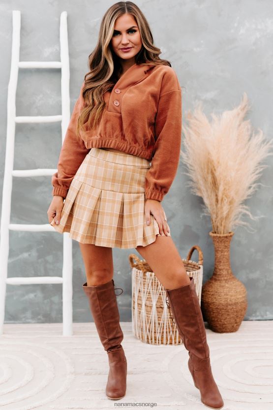 fall oransje NanaMacs adella plissert miniskjørt 402NJ03318