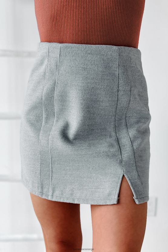 grå NanaMacs aleah miniskjørt i børstet fleece 402NJ03298