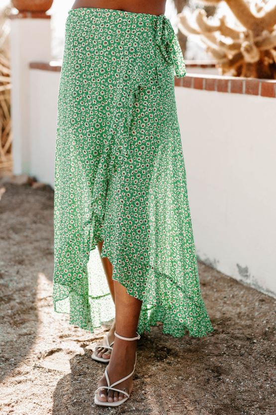 grønn/multi NanaMacs botanisk skjønnhet floral omslagsskjørt 402NJ03283