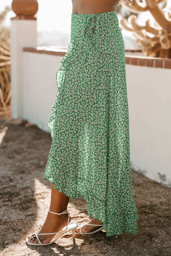 grønn/multi NanaMacs botanisk skjønnhet floral omslagsskjørt 402NJ03283