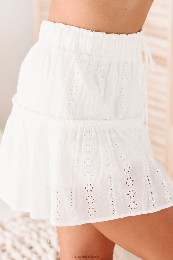 hvit NanaMacs hjemby honning eyelet blonder miniskjørt 402NJ03333