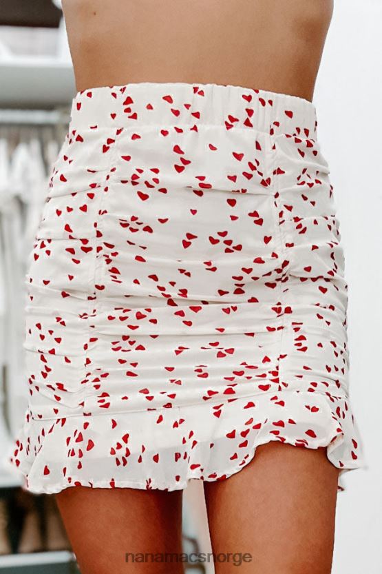 krem NanaMacs noens kjære miniskjørt med ruched heart print 402NJ01662
