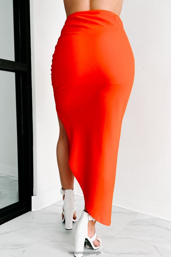 rød appelsin NanaMacs vri historien asymmetrisk midi skjørt 402NJ01631