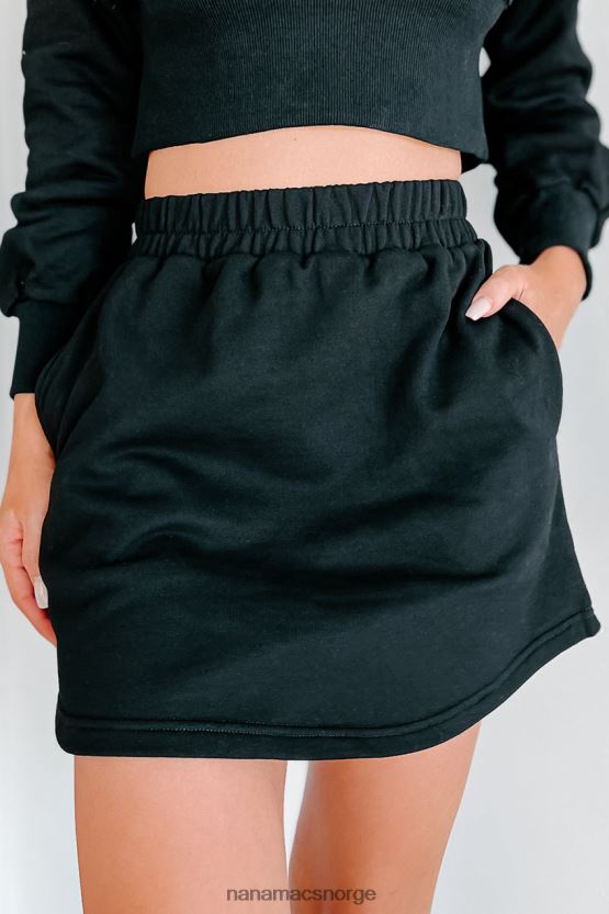 svart NanaMacs tisaya miniskjørt med buet fald 402NJ01642
