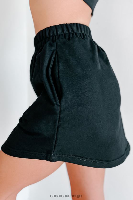 svart NanaMacs tisaya miniskjørt med buet fald 402NJ01642